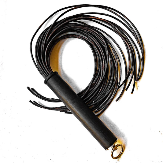 Leder-Flogger "Spaghettoni/Sepia". 61cm/24"