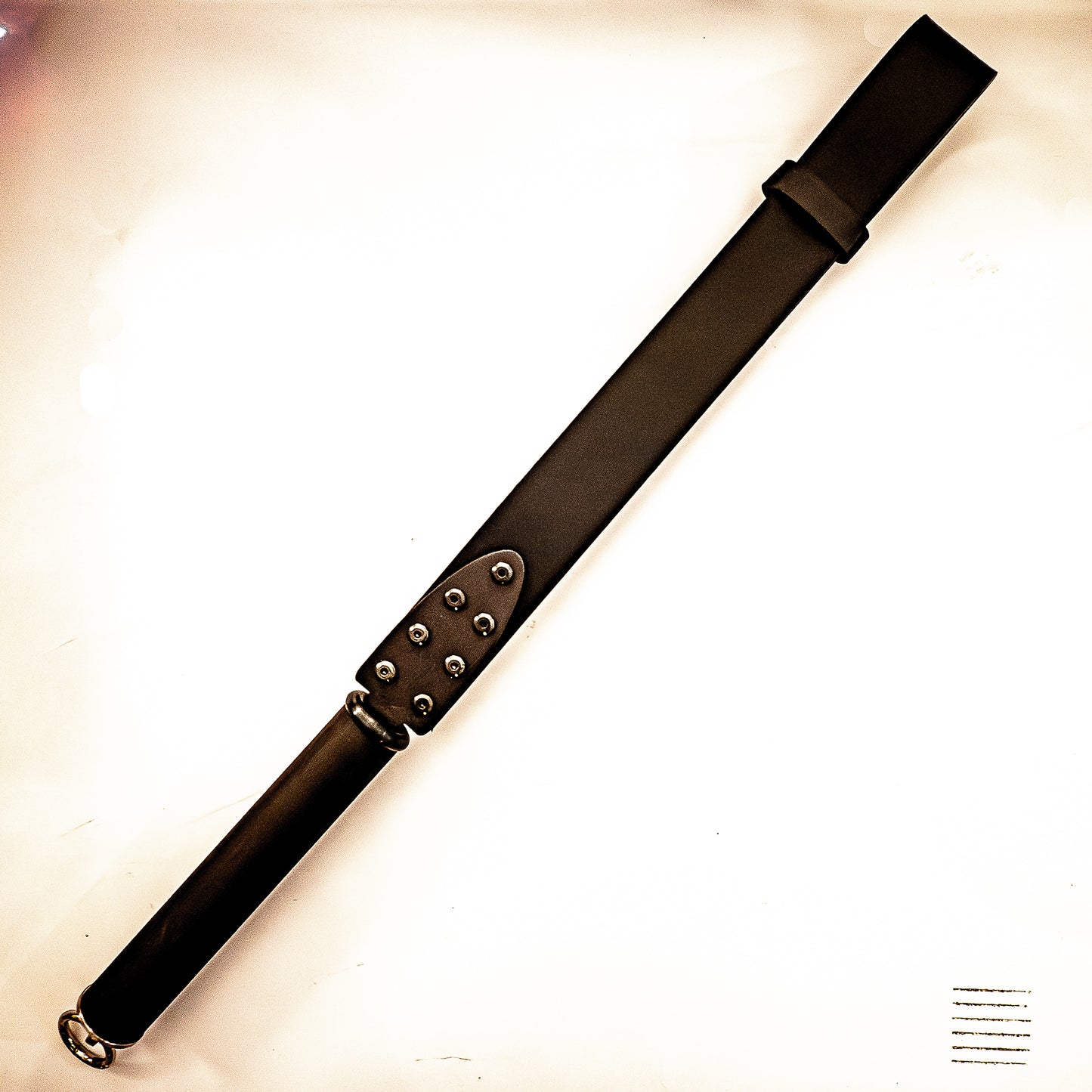 Vaters Gürtel / Schwarz/ohne Naht. Schlaufenpeitsche aus einem echten Gürtel 56cm/22"