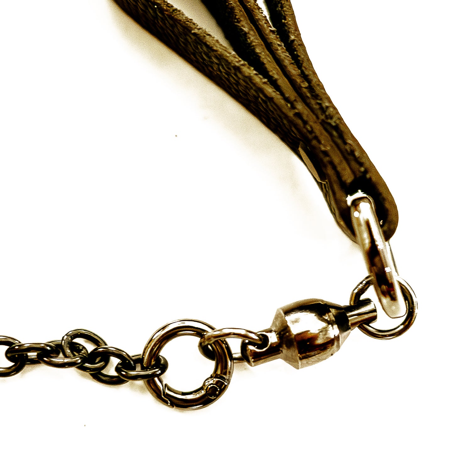Poi/Tannengrün. Fingerflogger (Paar, je 30cm Leder +  23cm Fingerschlaufen und Kette)