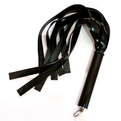 The Gimp/Zed. 61cm/24"schwerer Latex-Flogger mit breiten Strängen